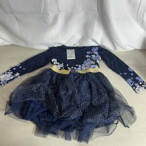 Vikita Girls Blue Snowflake Dress Size 5-6Y